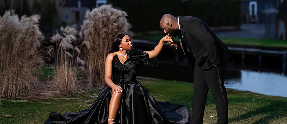 Cinematic wedding moment